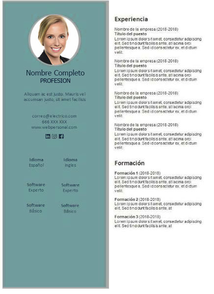 plantilla currículum consultor en recursos humanos